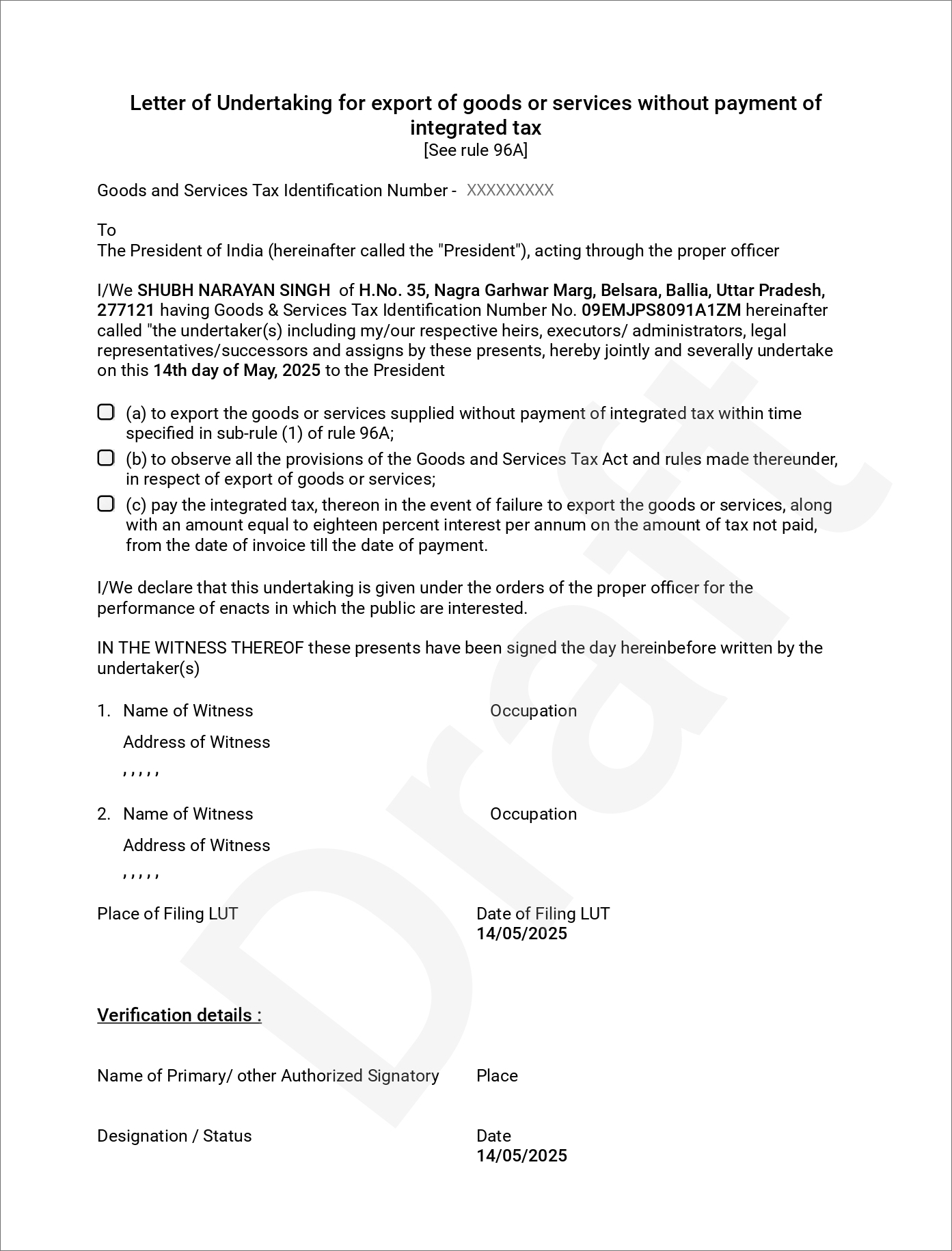 Accountwale - GST LUT Filing
